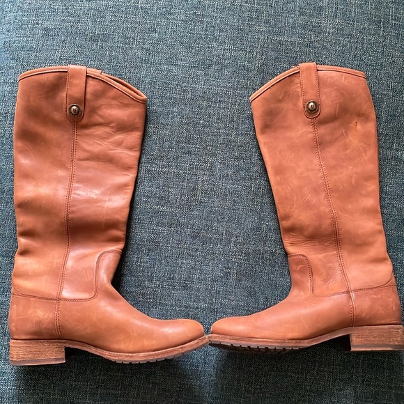 Frye Melissa Button Tall riding boots in cognac - Picture 2 of 9